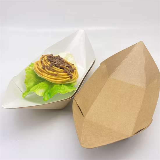Factory Price of Disposable Kraft Paper Food Tray/ French Fires Boat/ Fast Food Tray
