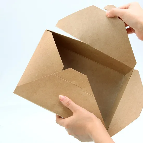 Kraft Paper Salad Lunch Food Packaging Window Box