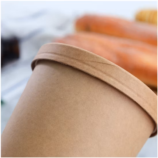 Kraft Paper Soup Bowl Disposable Food Ice Cream Paper Cup Round Takeaway Packaging Bowl