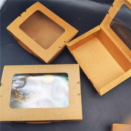 Disposable Burger French Fries Takeaway Salad Bowl Kraft Paper Box Lunch Food Container Box