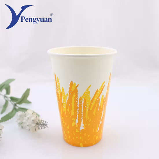 Customized Printed Single Wall Paper Cup with Lid